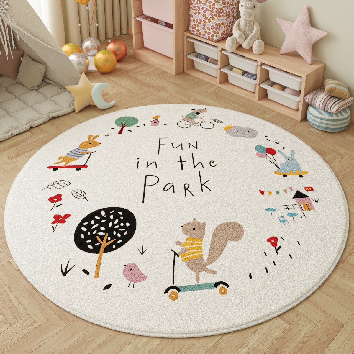 Outdoor Adventure For Kids - Tappeto Rotondo per Bambini 'Divertimento al