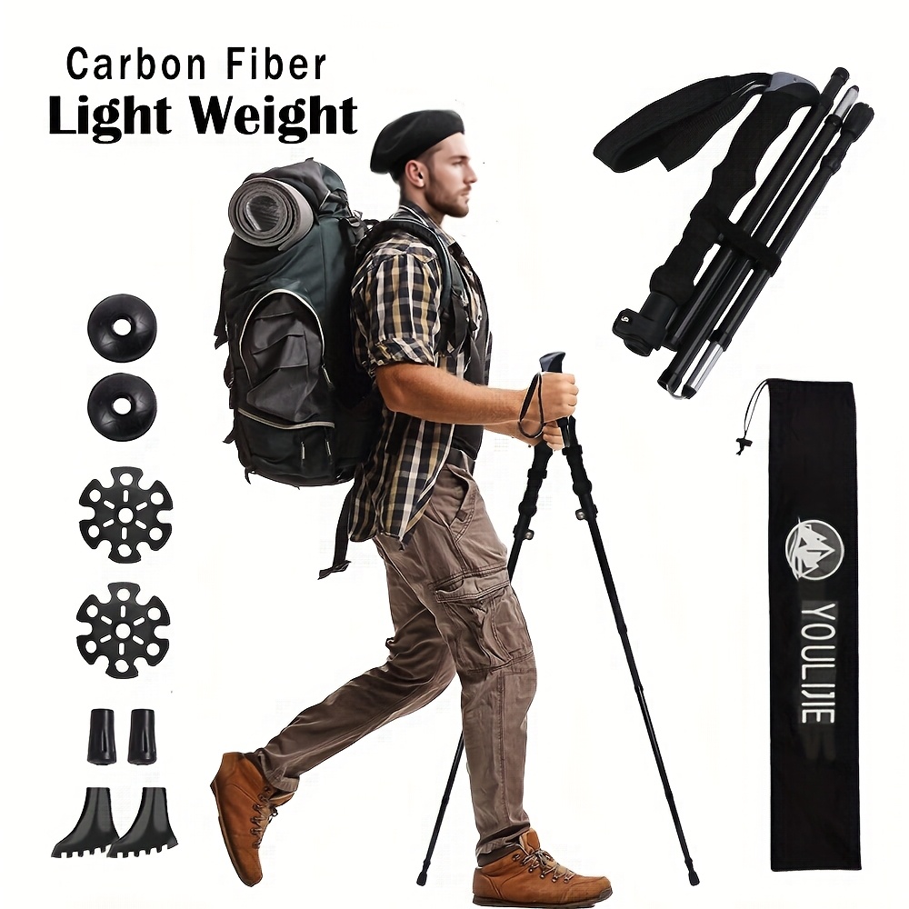 Trekking Pole Carbon - Confezione da 2 bastoncini pieghevoli leggeri