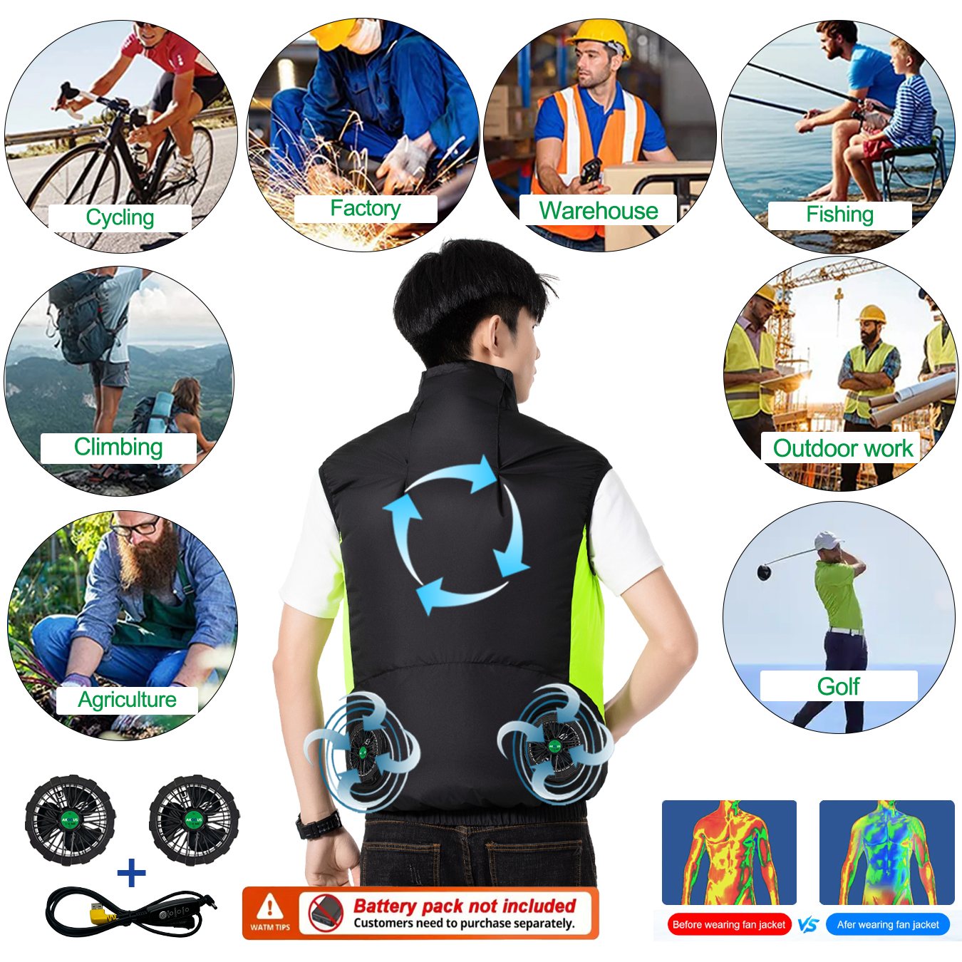 Gilet Refrigerante USB 12V 5V  - Outdoor Adventure Vest recensione e prezzo